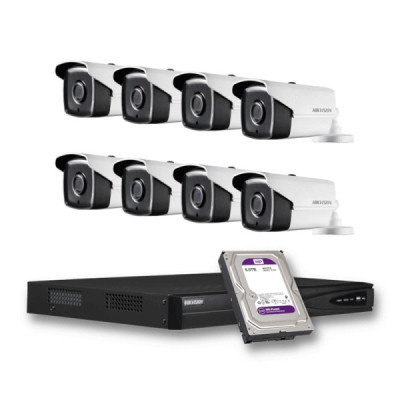 KIT-IP-8-TUBE-4MP - HIKVISION - 8 Cam 4MP 2.8mm / 1 NVR / 1 HDD