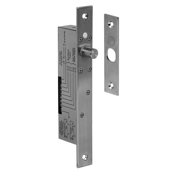 Serrure pêne piston 2 contacts rupture 12-24V DC