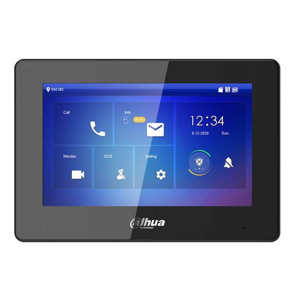 Dahua VTH5422HB – Moniteur vidéo intérieur IP 7" tactile, noir, WiFi, PoE