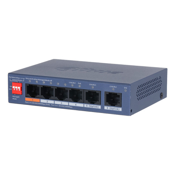 Switch Gigabit de bureau 6 ports géré dans le cloud avec 4 ports PoE