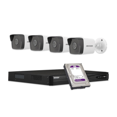 KIT-IP-4-TUBE-2MP - HIKVISION - 4 Cam 2MP 2.8mm / 1 NVR / 1 HDD