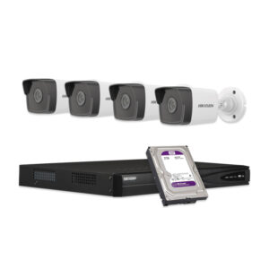 KIT-IP-4-TUBE-2MP - HIKVISION - 4 Cam 2MP 2.8mm / 1 NVR / 1 HDD