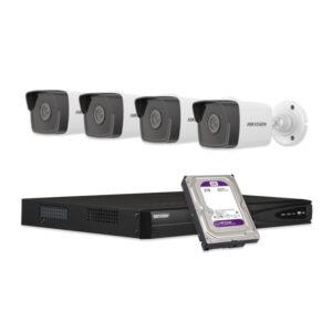 KIT-IP-4-TUBE-3MP - HIKVISION - 4 Cam 3MP 2.8mm / 1 NVR / 1 HDD