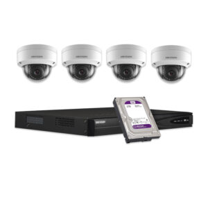 KIT-IP-4-DOME-2MP - HIKVISION - 4 Cam 2MP 2.8mm / 1 NVR / 1 HDD